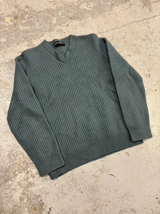 2000s Dolce & Gabbana Blue Wool V-Neck Sweater lbqYjwL 3