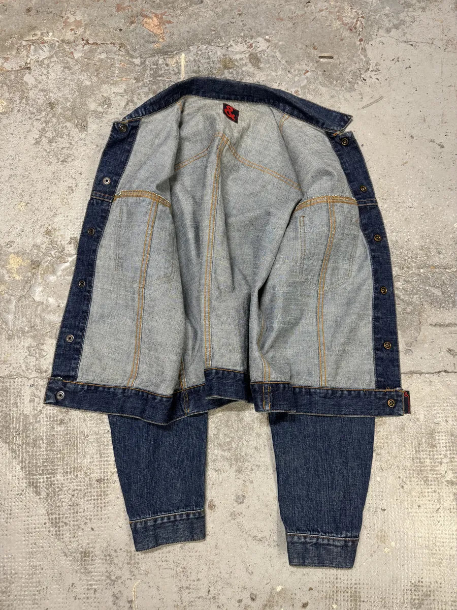 2000s Dolce & Gabbana Blue Worker Denim Jacket roTUKlG 3