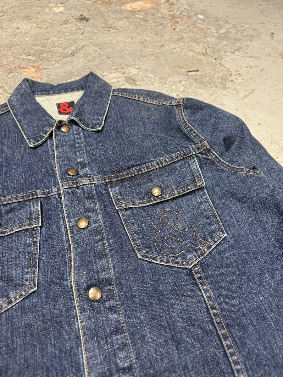 2000s Dolce & Gabbana Blue Worker Denim Jacket roTUKlG 4