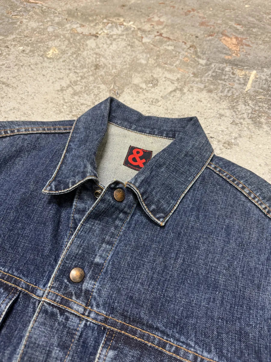 2000s Dolce & Gabbana Blue Worker Denim Jacket roTUKlG 8
