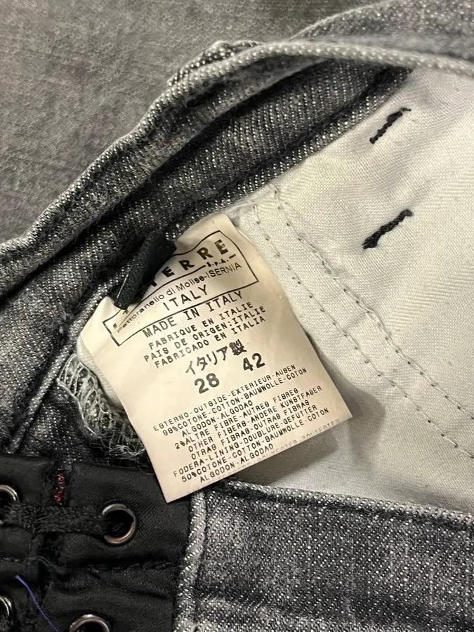 2000s Dolce & Gabbana Bondage Corset Grey Denim Jeans rQmEsaA 9