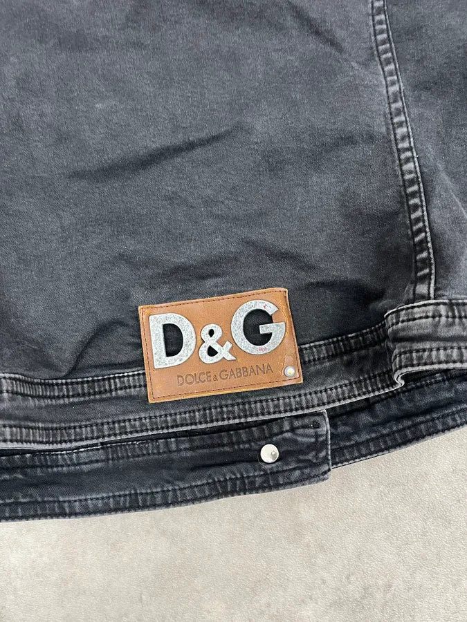 SS2004 Dolce & Gabbana Eylet Bondage Military Black Jacket Xkkvlbm 9