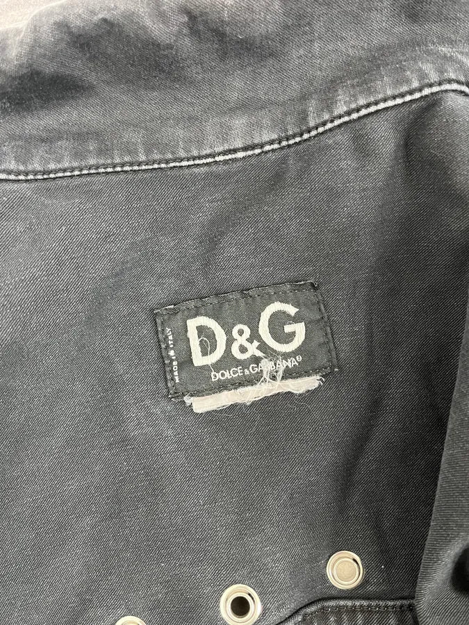 SS2004 Dolce & Gabbana Eylet Bondage Military Black Jacket Xkkvlbm 10