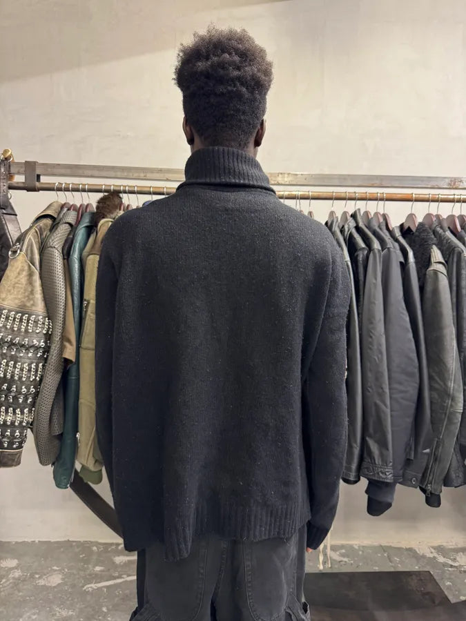 2000s Dolce & Gabbana Bondage Straps Black Wool Zip-Up Sweater vEjTZJs 2