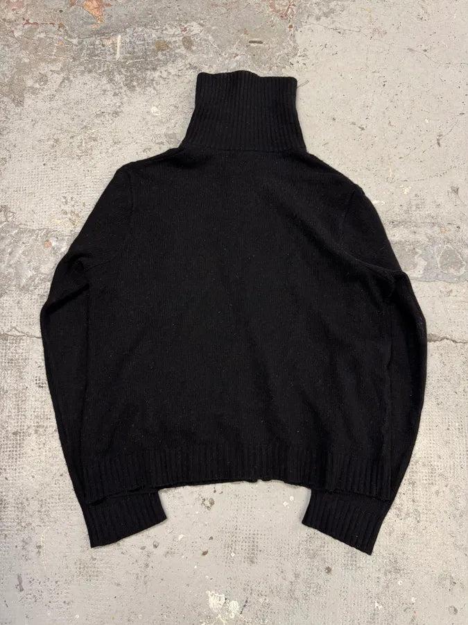 2000s Dolce & Gabbana Bondage Straps Black Wool Zip-Up Sweater vEjTZJs 4