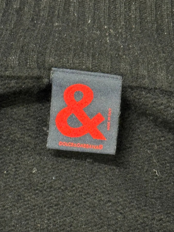 2000s Dolce & Gabbana Bondage Straps Black Wool Zip-Up Sweater vEjTZJs 5