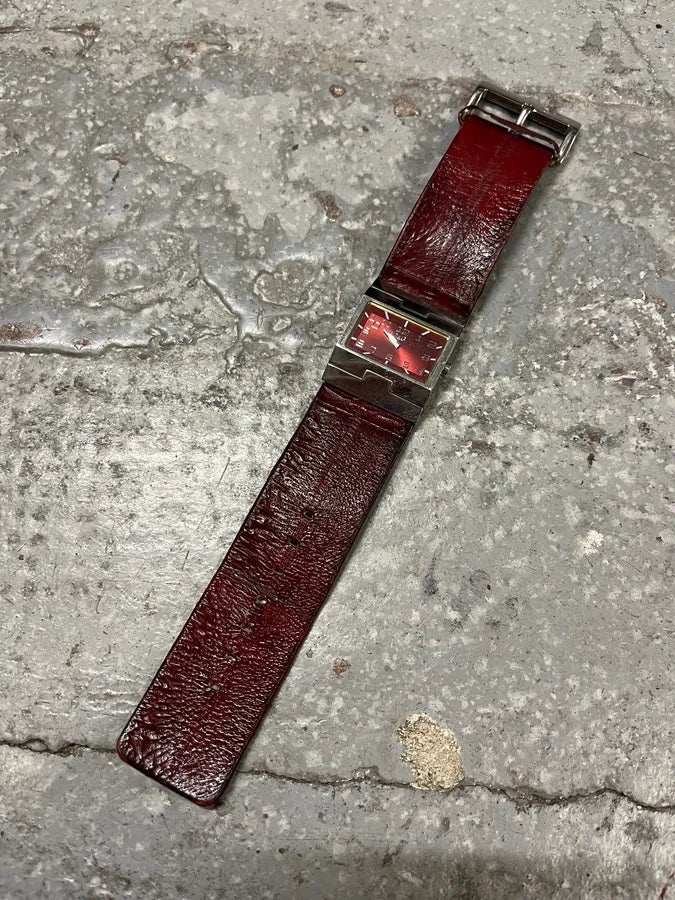 2000s Dolce & Gabbana Bordeaux Archive Leather Watch beuaOYj 0
