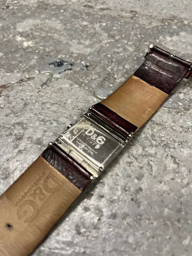 2000s Dolce & Gabbana Bordeaux Archive Leather Watch beuaOYj 10