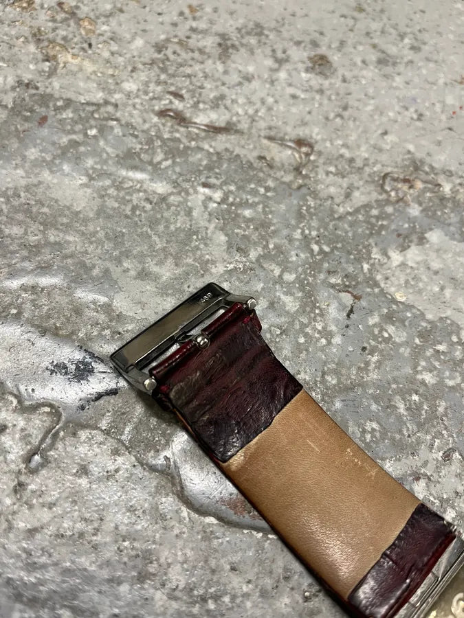 2000s Dolce & Gabbana Bordeaux Archive Leather Watch beuaOYj 11