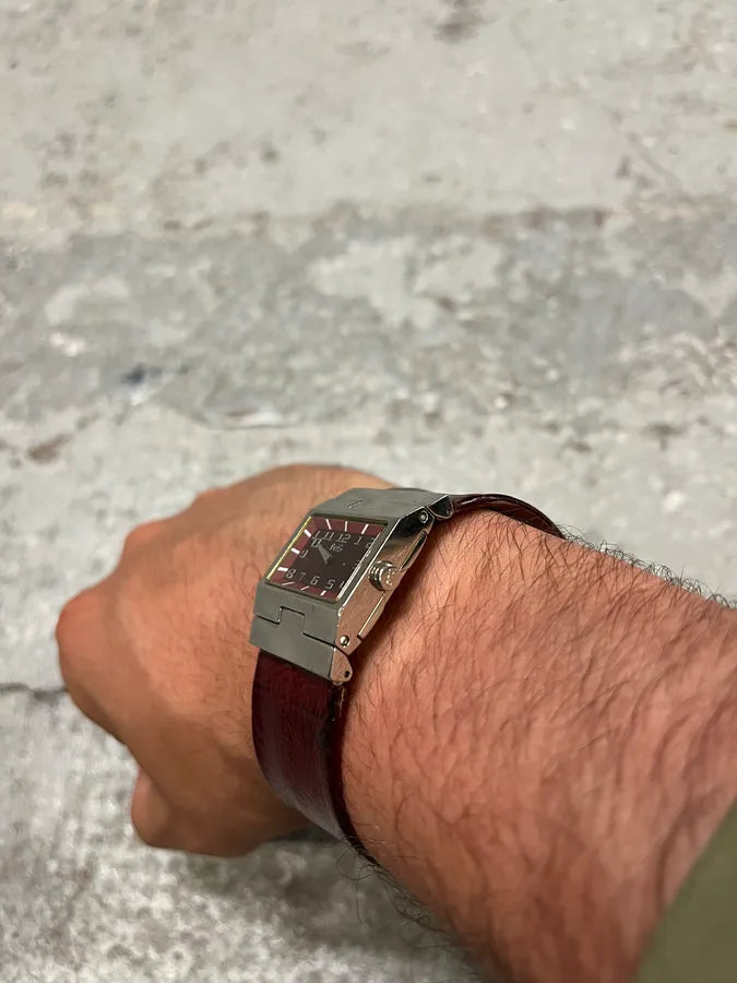 2000s Dolce & Gabbana Bordeaux Archive Leather Watch beuaOYj 4