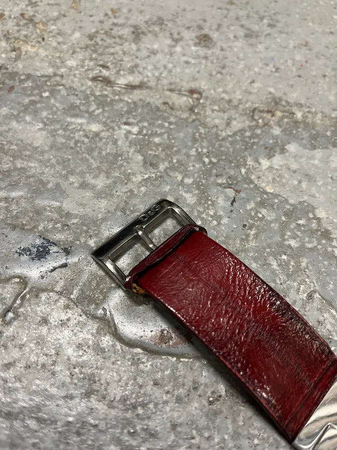 2000s Dolce & Gabbana Bordeaux Archive Leather Watch beuaOYj 6
