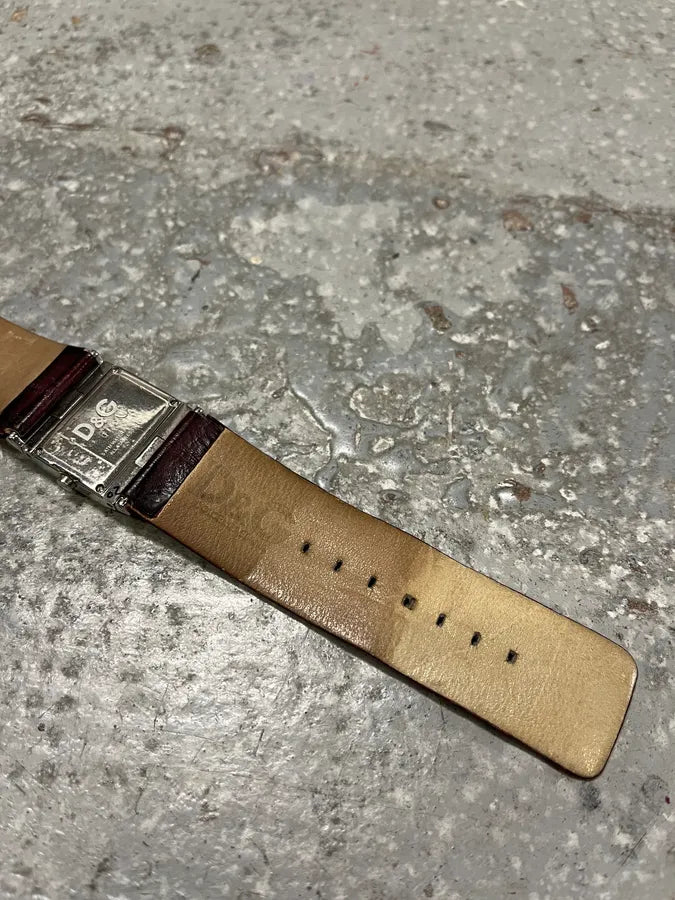 2000s Dolce & Gabbana Bordeaux Archive Leather Watch beuaOYj 9