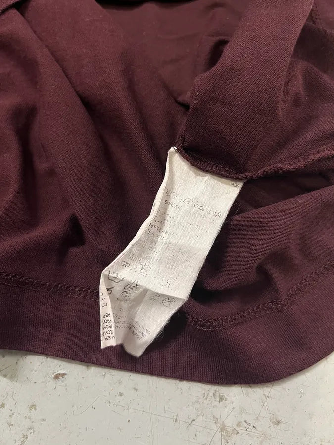 2000s Dolce & Gabbana Bordeaux Black Embroidered Tee-Shirt (S/M) wfquDJB 8