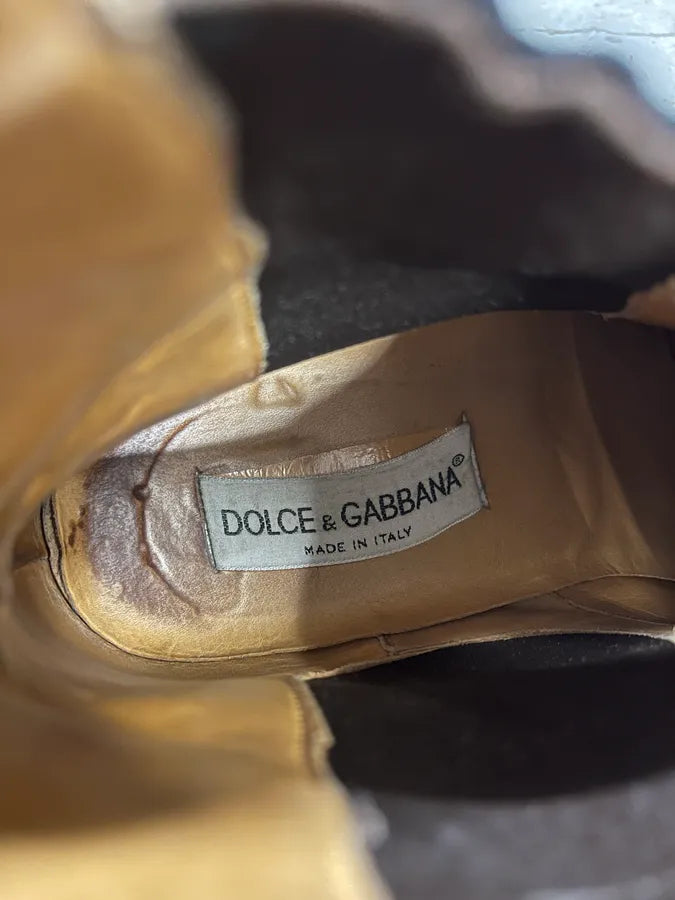 2000s Dolce & Gabbana Bordeaux Chelsea Leather Boots BzlZDjD 5