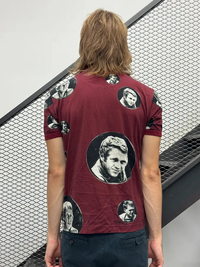 SS2011 Dolce & Gabbana Bordeaux Steve McQueen Portrait T-Shirt usHXimx 2