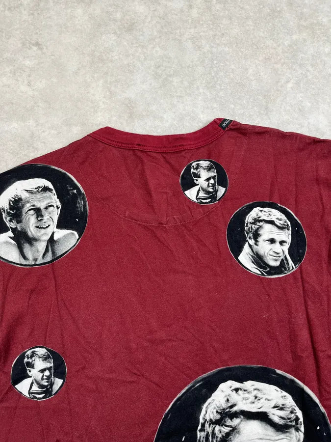 SS2011 Dolce & Gabbana Bordeaux Steve McQueen Portrait T-Shirt usHXimx 5