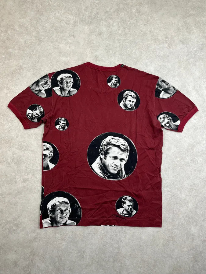 SS2011 Dolce & Gabbana Bordeaux Steve McQueen Portrait T-Shirt usHXimx 3