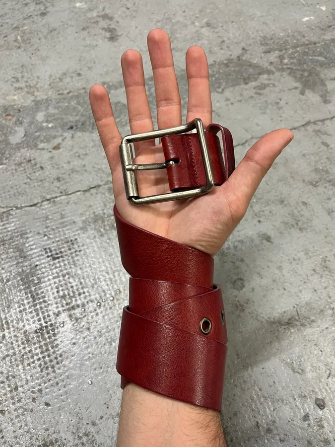 2000s Dolce & Gabbana Bordeaux Leather Belt PYRpeTu 1