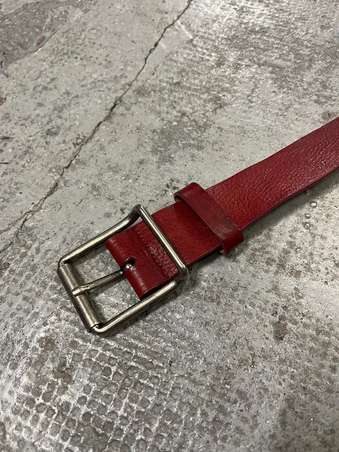 2000s Dolce & Gabbana Bordeaux Leather Belt PYRpeTu 4
