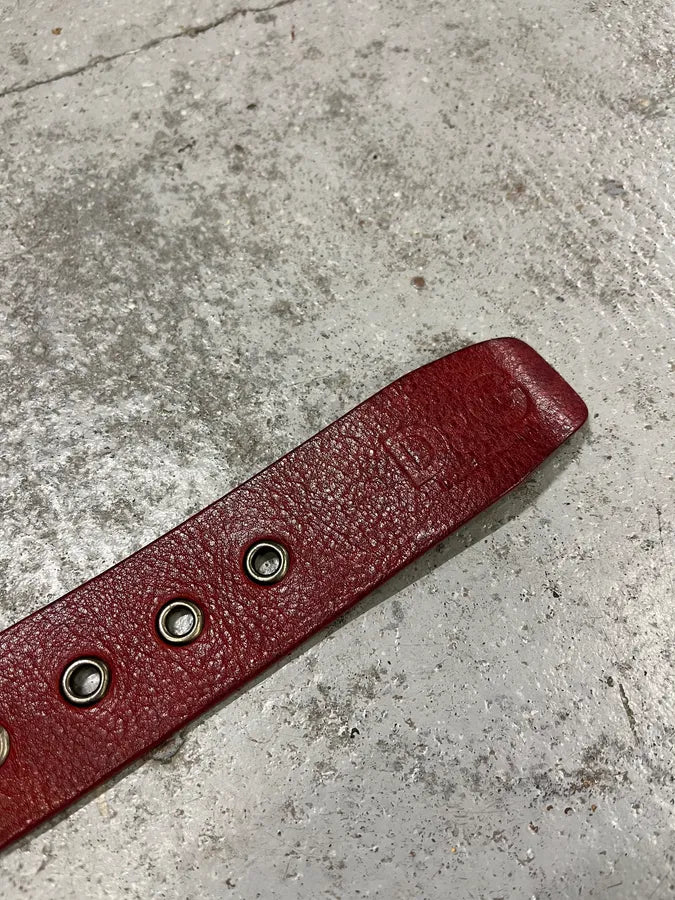 2000s Dolce & Gabbana Bordeaux Leather Belt PYRpeTu 5