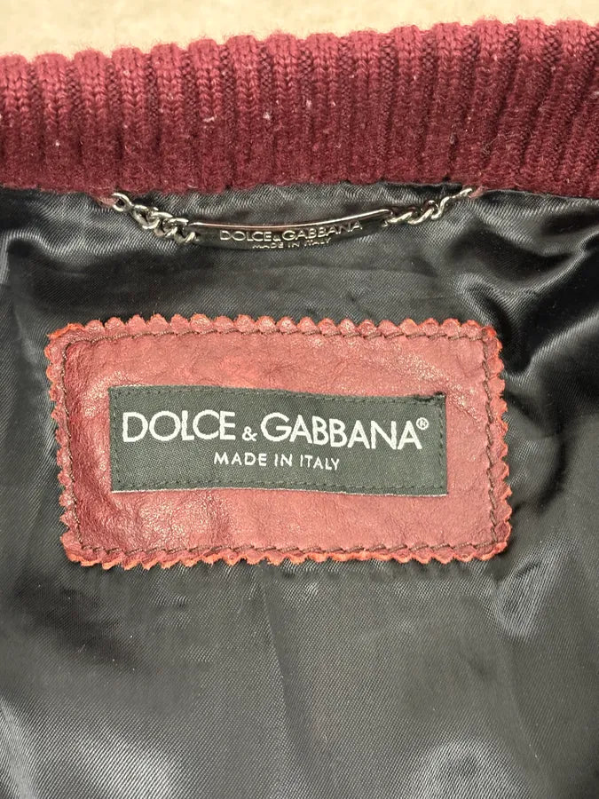 AW2011 Dolce & Gabbana Bordeaux Red Leather Jacket WKWIKQd 11
