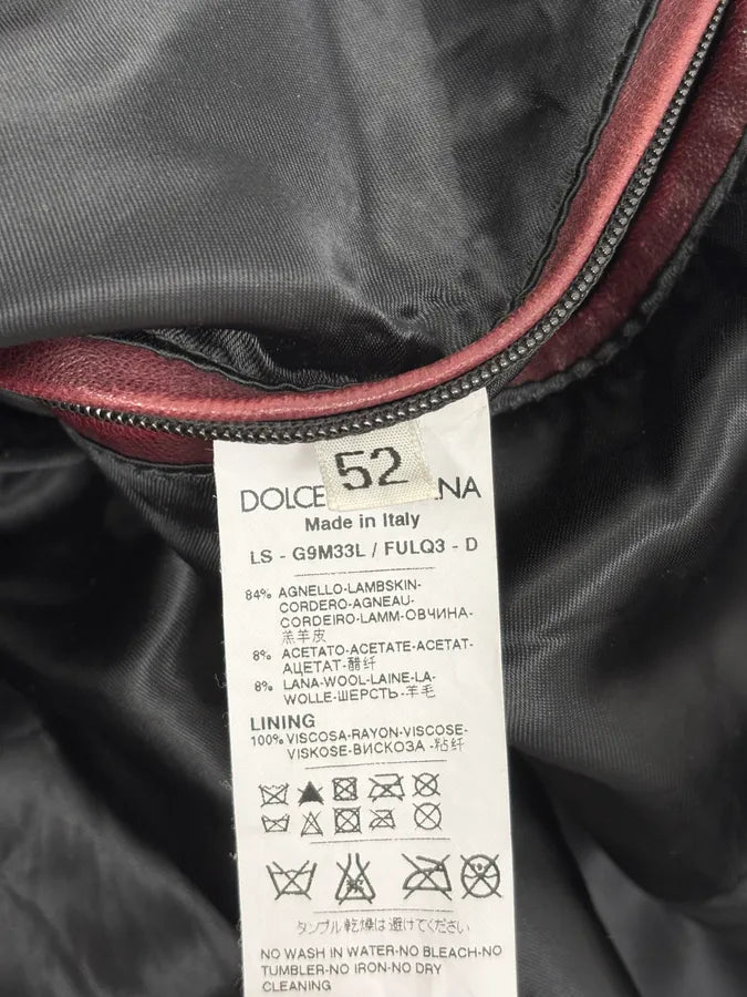 AW2011 Dolce & Gabbana Bordeaux Red Leather Jacket WKWIKQd 12