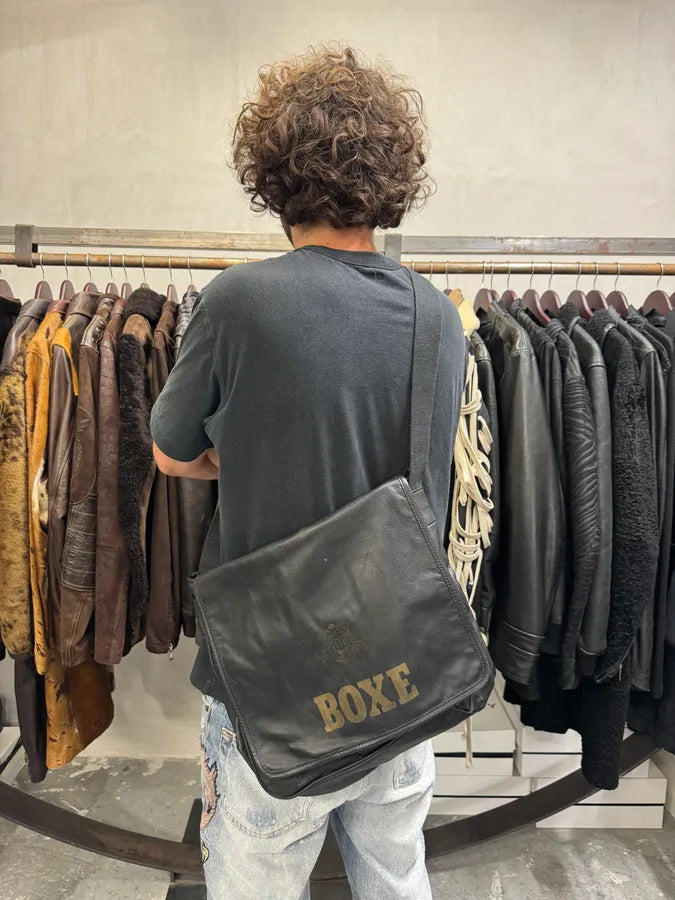 2000s Dolce & Gabbana Boxe Sport Black Leather Shoulder Bag pIryRsp 0