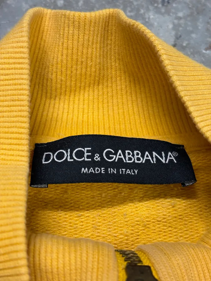 2000s Dolce & Gabbana Boxing Yellow Zip-Up Sweater evnPzqB 7