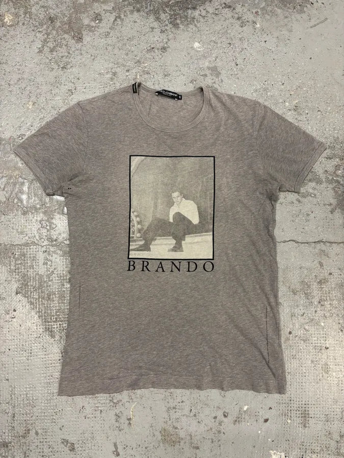 2000s Dolce & Gabbana Brando Grey T-Shirt TfYhiaM 0