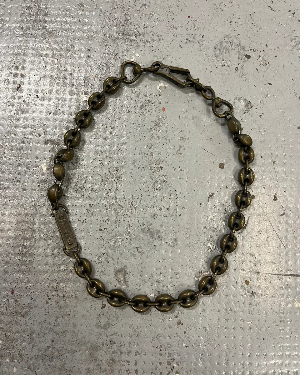 2000s Dolce & Gabbana Bronze Coffee Beans Cuban Link Necklace NkydAER 0