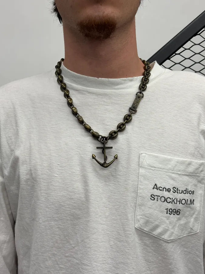 AW2006 Dolce & Gabbana Bronze Metal Anchor Chain Necklace QrFxUVS 1