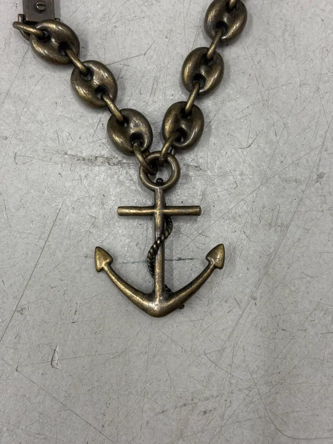 AW2006 Dolce & Gabbana Bronze Metal Anchor Chain Necklace QrFxUVS 4