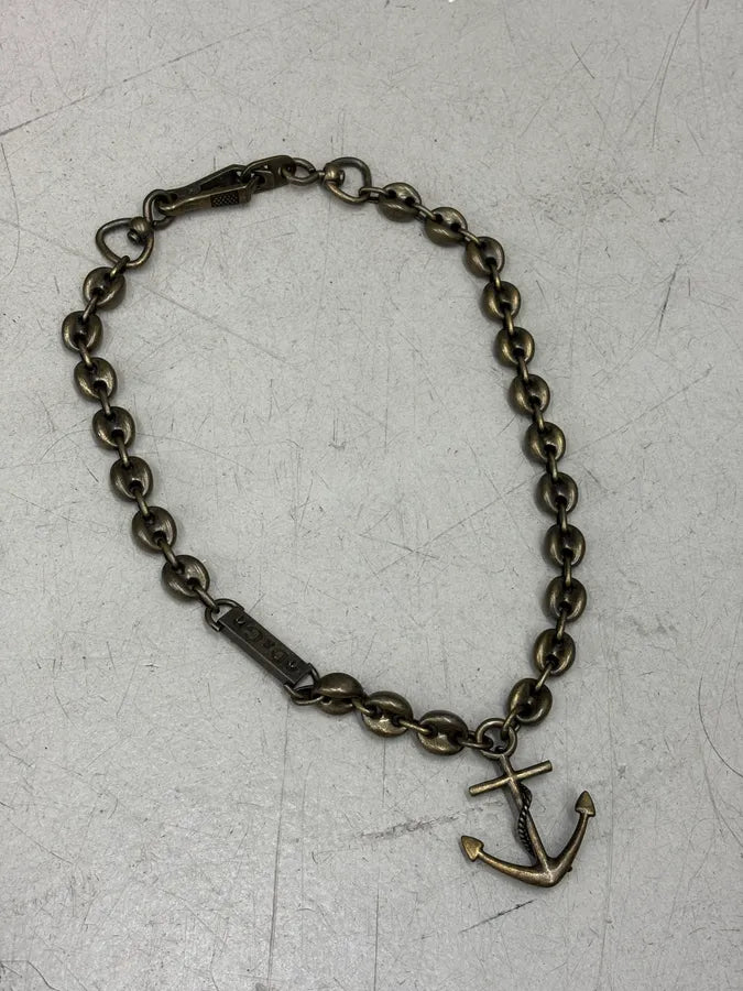 AW2006 Dolce & Gabbana Bronze Metal Anchor Chain Necklace QrFxUVS 3