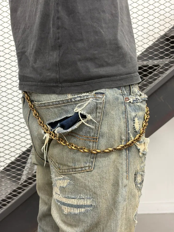 SS2003 Dolce & Gabbana Bronze Metal DG Logo Belt Chain LTOcqUV 0