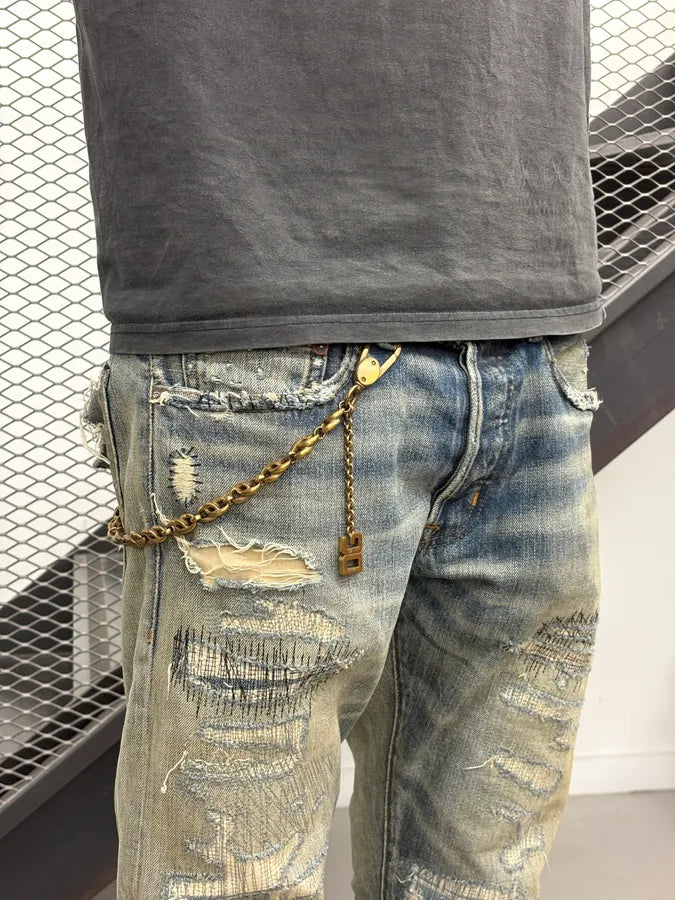 SS2003 Dolce & Gabbana Bronze Metal DG Logo Belt Chain LTOcqUV 2