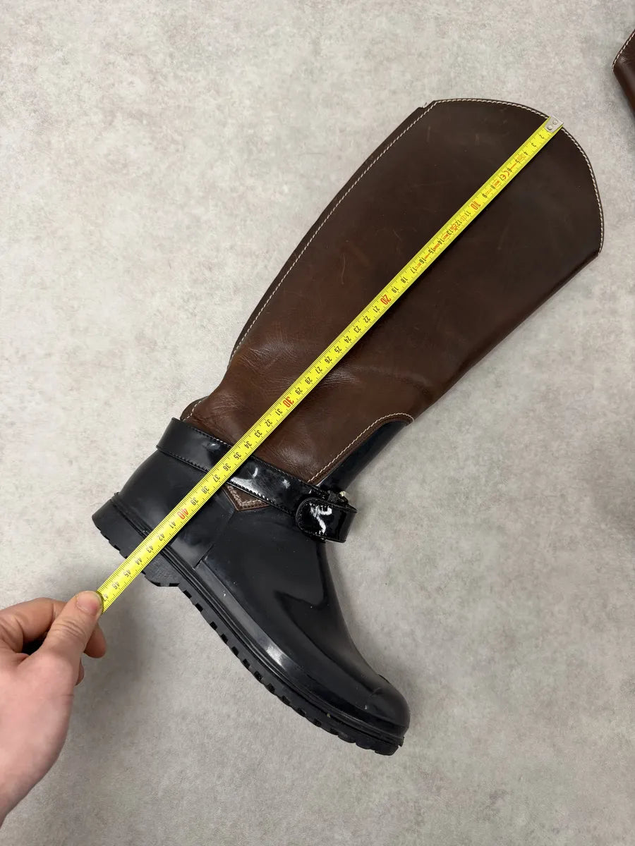 2000s Dolce & Gabbana Brown & Black Ankle Leather Boots oeHdJdn 2