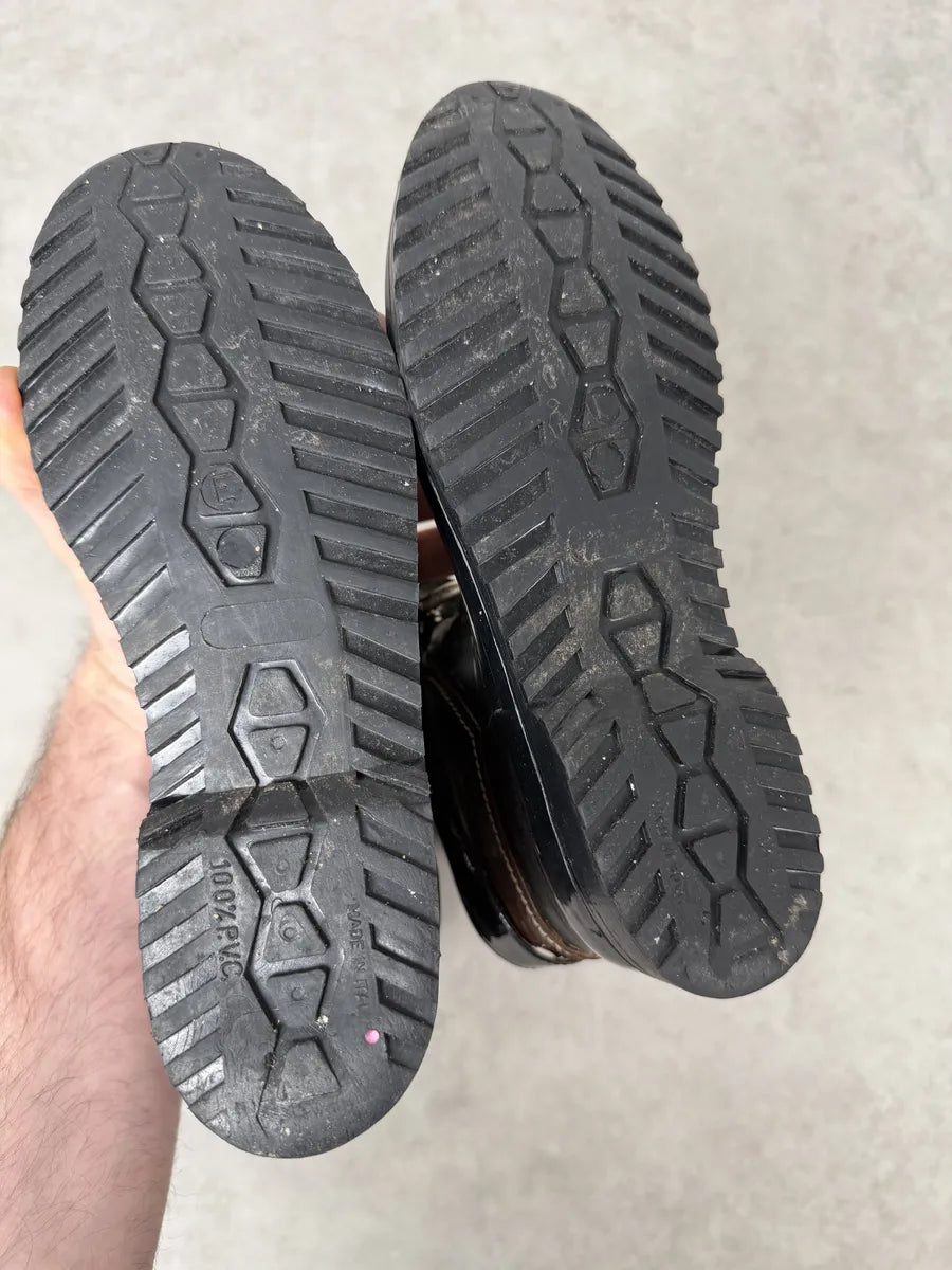 2000s Dolce & Gabbana Brown & Black Ankle Leather Boots oeHdJdn 6