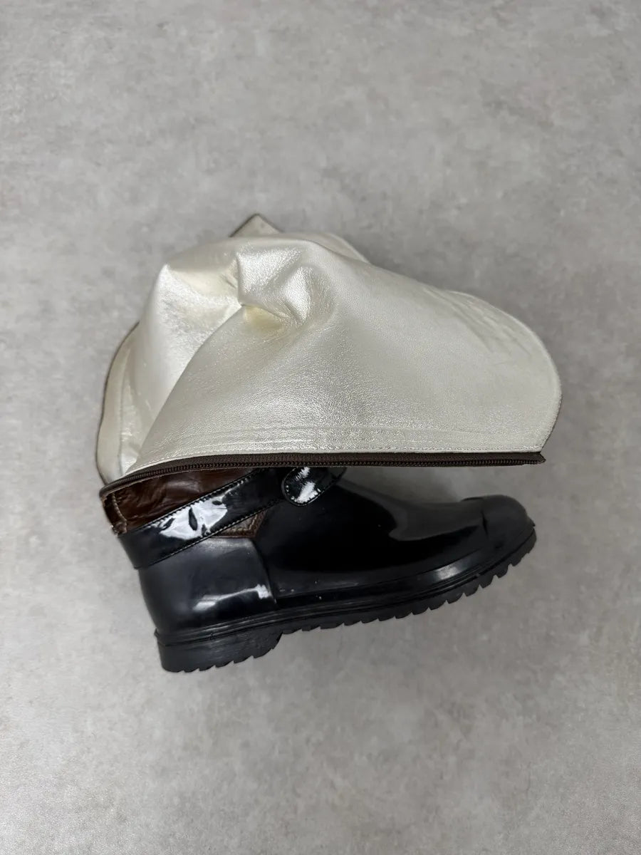 2000s Dolce & Gabbana Brown & Black Ankle Leather Boots oeHdJdn 8