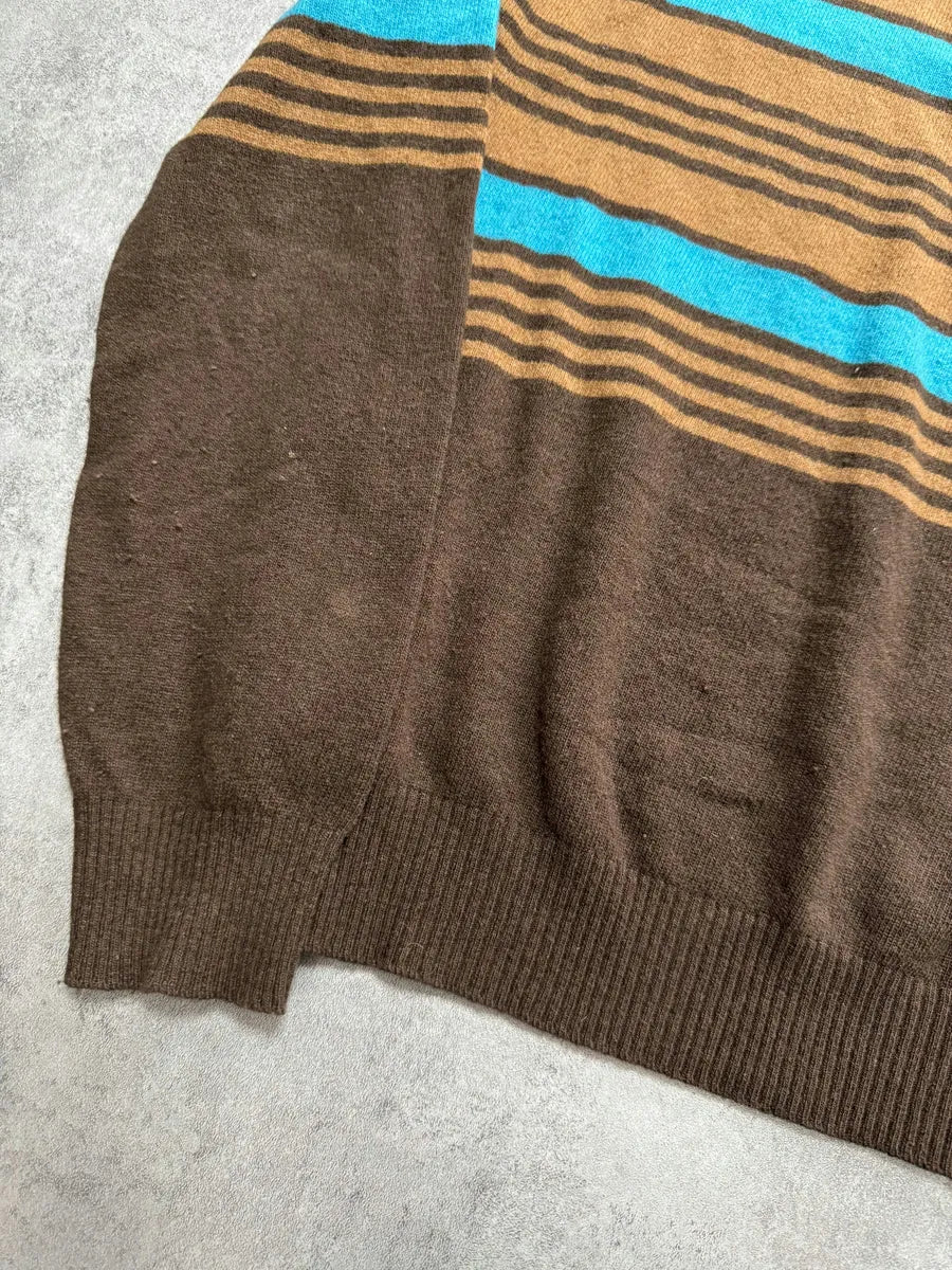 2000s Dolce & Gabbana Brown & Blue Sripes Lambwool Sweater DEGOjEH 2