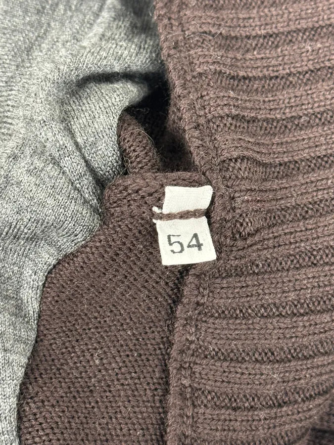 AW2005 Dolce & Gabbana Brown & Grey Layered Double Cardigan Sweater qGaErwU 11