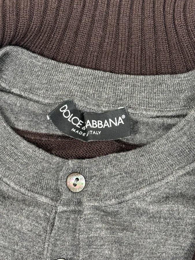 AW2005 Dolce & Gabbana Brown & Grey Layered Double Cardigan Sweater qGaErwU 9