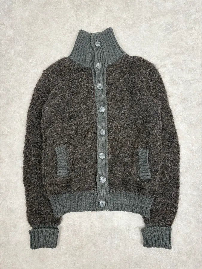 AW2008 Dolce & Gabbana Brown & Khaki Wool Cardigan TWmplSE 0