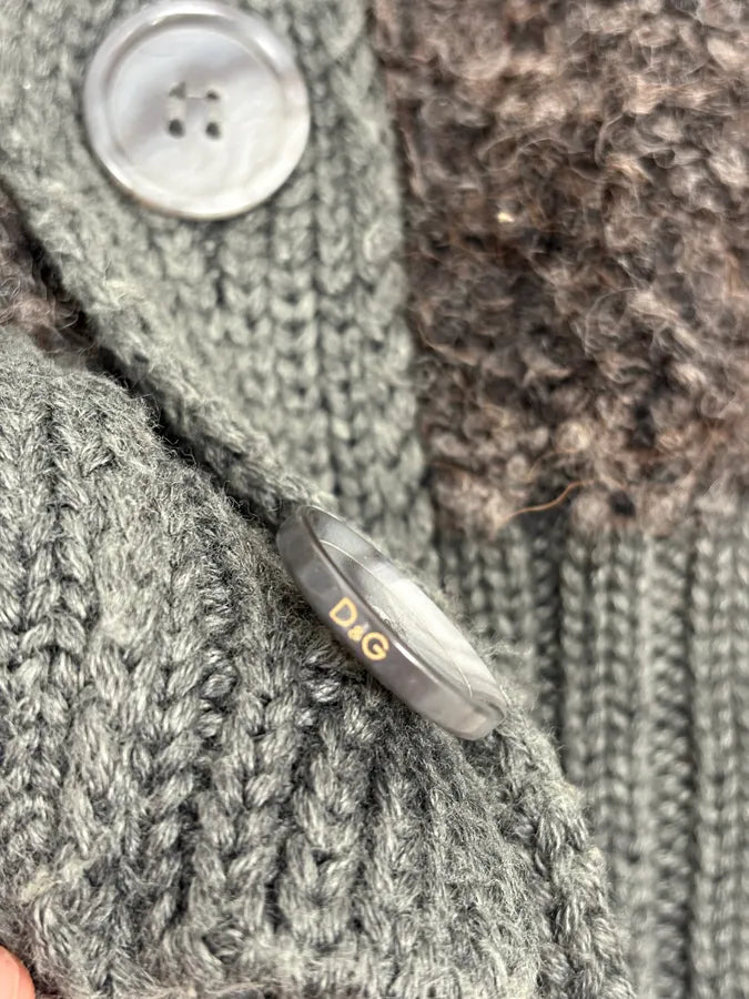 AW2008 Dolce & Gabbana Brown & Khaki Wool Cardigan TWmplSE 9