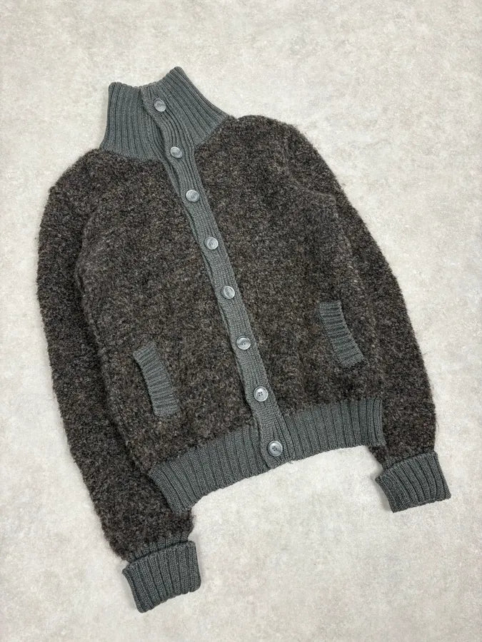 AW2008 Dolce & Gabbana Brown & Khaki Wool Cardigan TWmplSE 3
