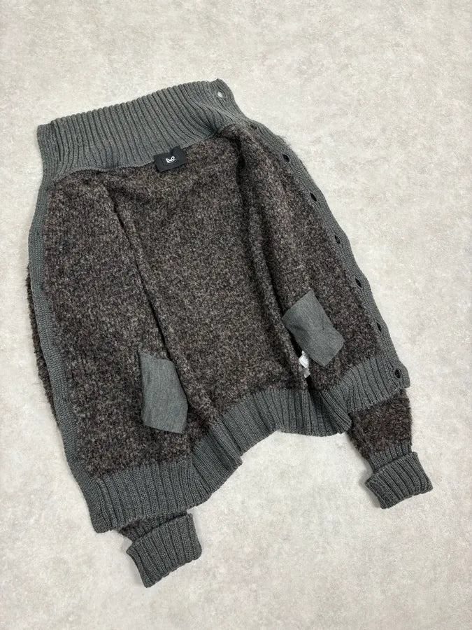 AW2008 Dolce & Gabbana Brown & Khaki Wool Cardigan TWmplSE 6