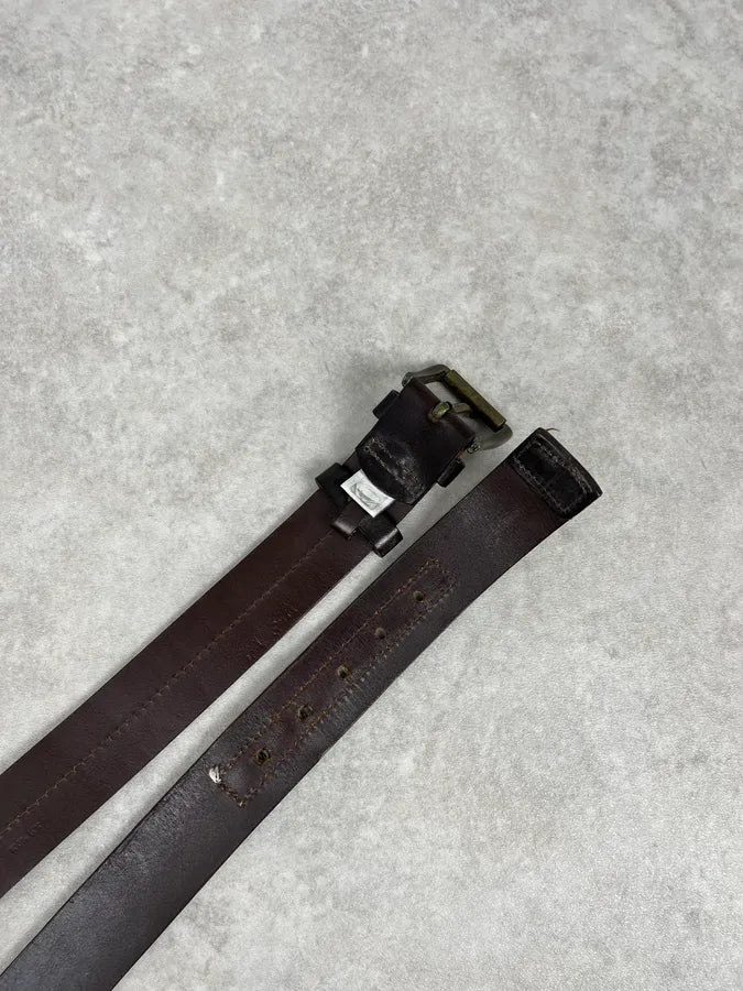 2000s Dolce & Gabbana Brown & White Fur Leather Belt ExFPjcs 3