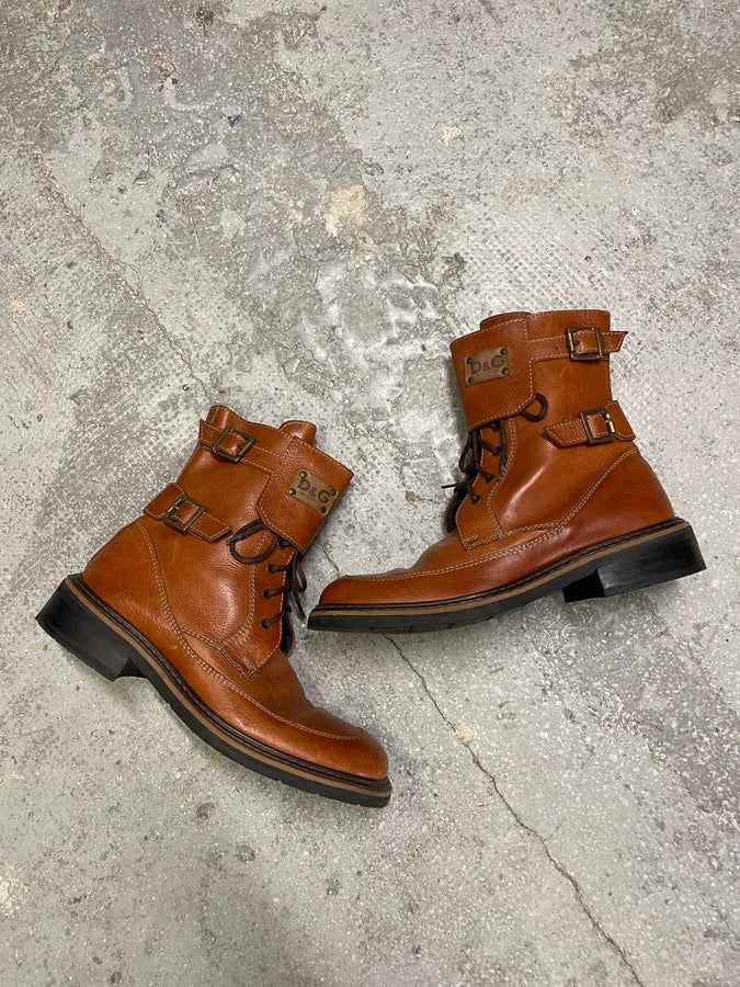 2000s Dolce & Gabbana Brown Ankle Leather Boots OLWEIHV 1
