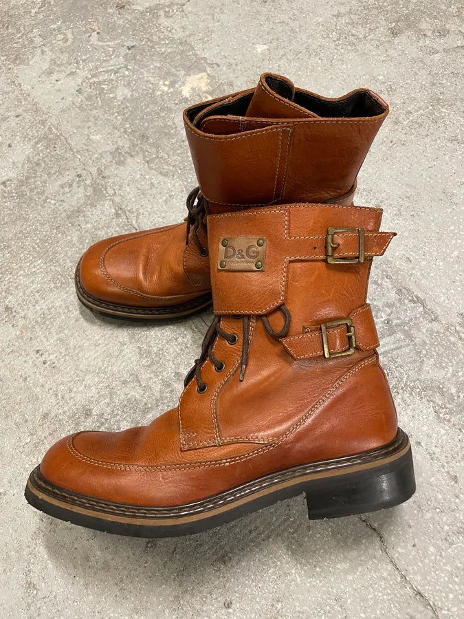 2000s Dolce & Gabbana Brown Ankle Leather Boots OLWEIHV 3