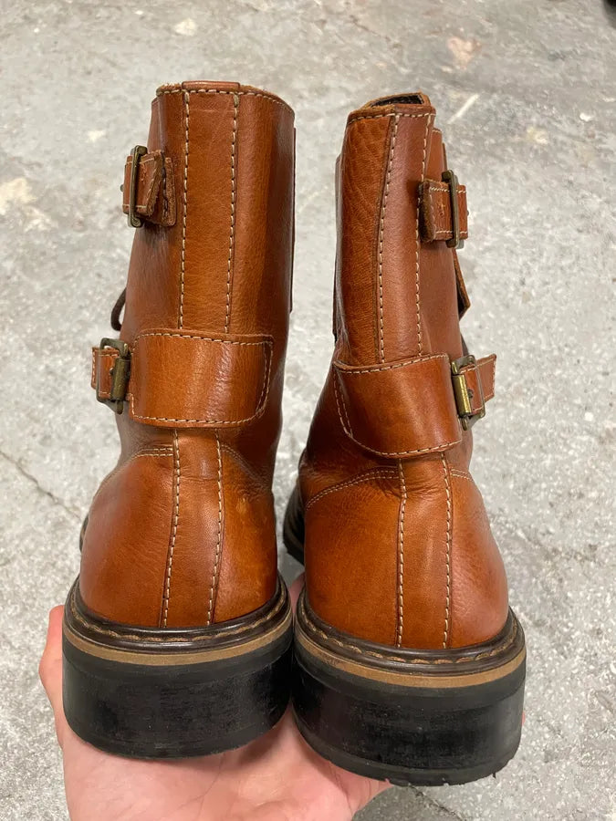 2000s Dolce & Gabbana Brown Ankle Leather Boots OLWEIHV 5