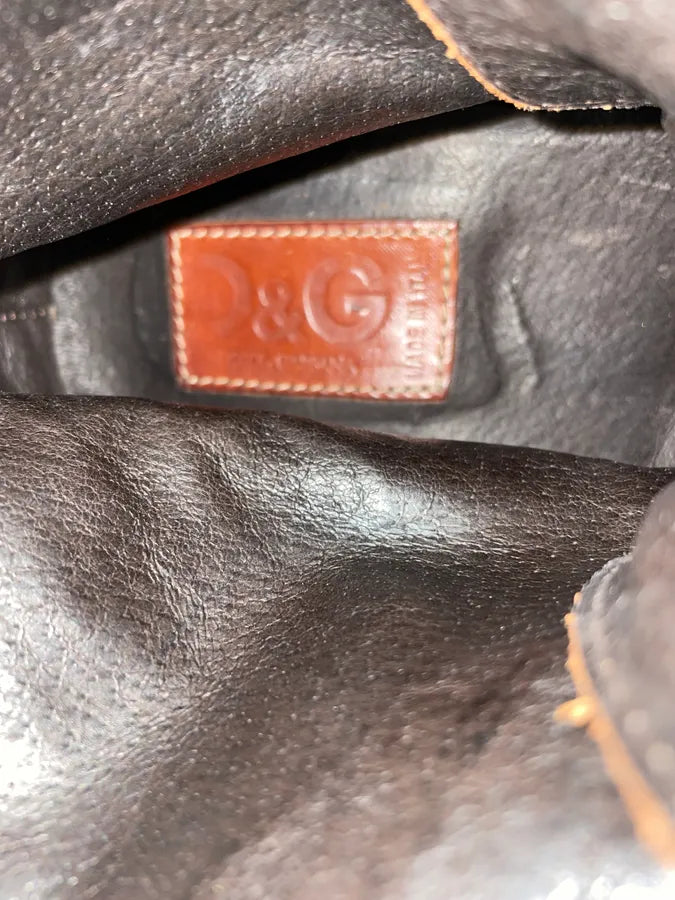 2000s Dolce & Gabbana Brown Ankle Leather Boots OLWEIHV 7